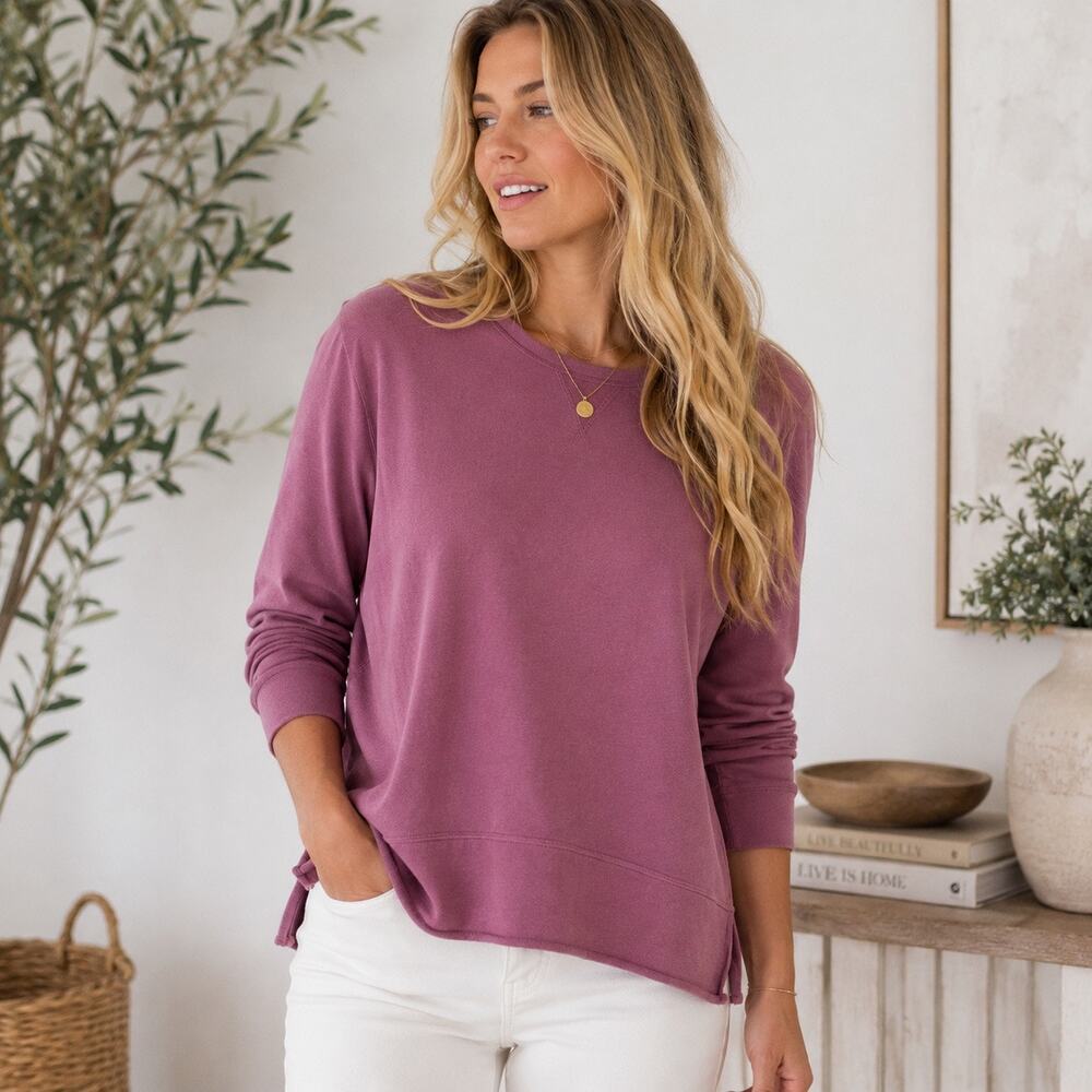 Pacas Pima Alpaca Pullover Sweater Small Mauve Purple Made In Peru Soft Cozy